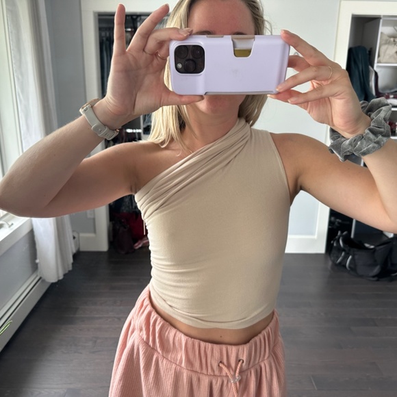 Laina Rauma Asymmetrical Crop Latte NWT - Picture 3 of 6